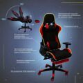 Кресло поворотное AXEL, RGB, ткань, черный+красный /Китай/ / YH-7930C черный+красный
