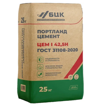 Портландцемент ЦЕМ I 42,5 Н ГОСТ 31108-2020 ТУ Тара/25кг. код ОКРБ 007-2012-23.51.12.300