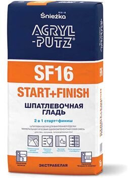 Шпатлевочная гладь ACRYL-PUTZ SF 16 START+FINISH, 15кг,