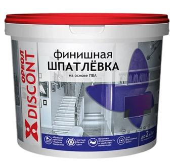 Шпатлевка белая на основе ПВА для внутренних работ ОРЕОЛ ДИСКОНТ 1.3 кг